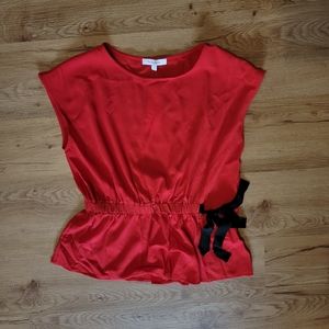 Persephone new small red sleeveless tank top with side tie bow